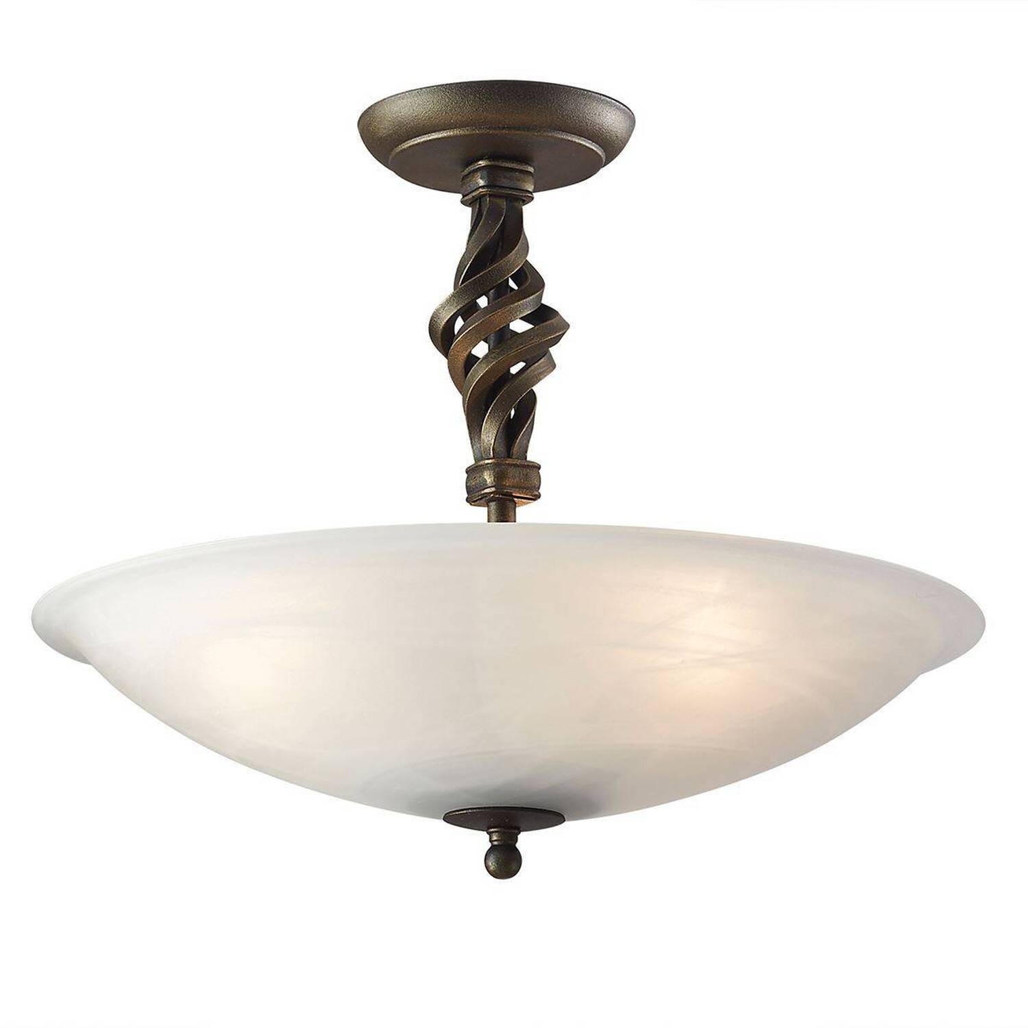 Pembroke 3 Light Semi Flush Ceiling Light Black, Gold, E14 - Black