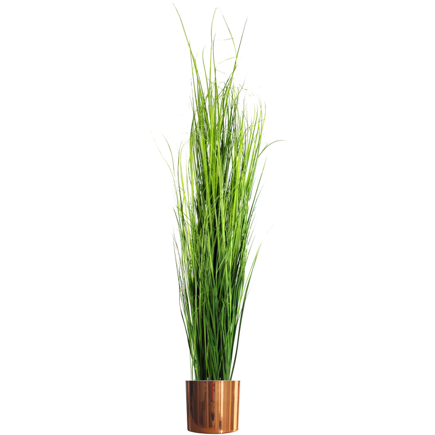 Artificial Extra Large Grass Plant Copper Metal Plater - Green