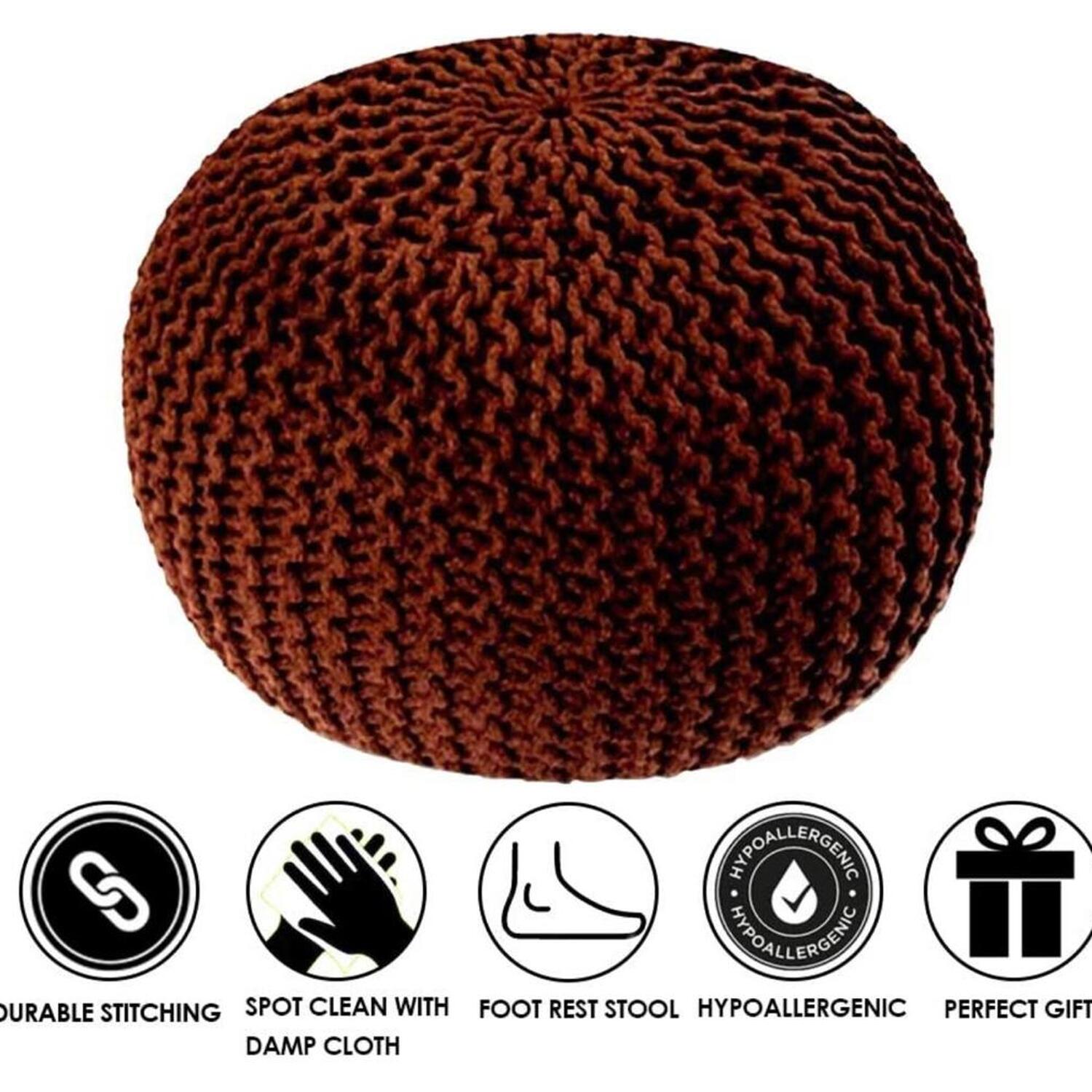 Charcoal Pouffe - Chocolate