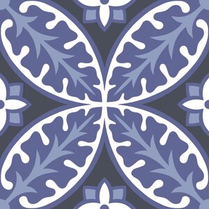 Floorpops Capri Floor Tiles (Pack of 10)BlueBlackWhite()
