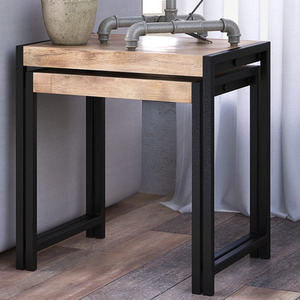 Upcycled Industrial Style Mintis Nest of 2 Tables