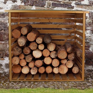 Wooden Log Store Shed