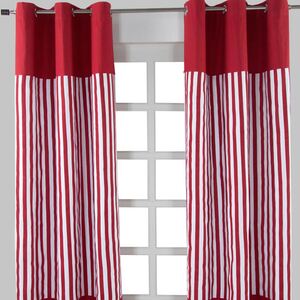 Thick Stripe Ready Made Eyelet Curtain Pair