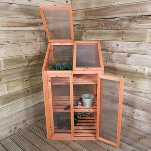 Wooden Mini Brown Greenhouse Cold Frame