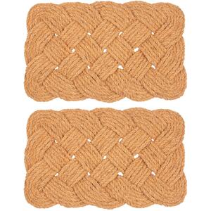Natural Coir Knotted Door Mat 68cm x 43cm Pack of 2