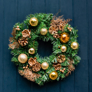 Gold Christmas Artificial Wreath