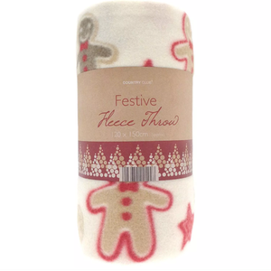 Christmas Gingerbread Man Fleece Blanket