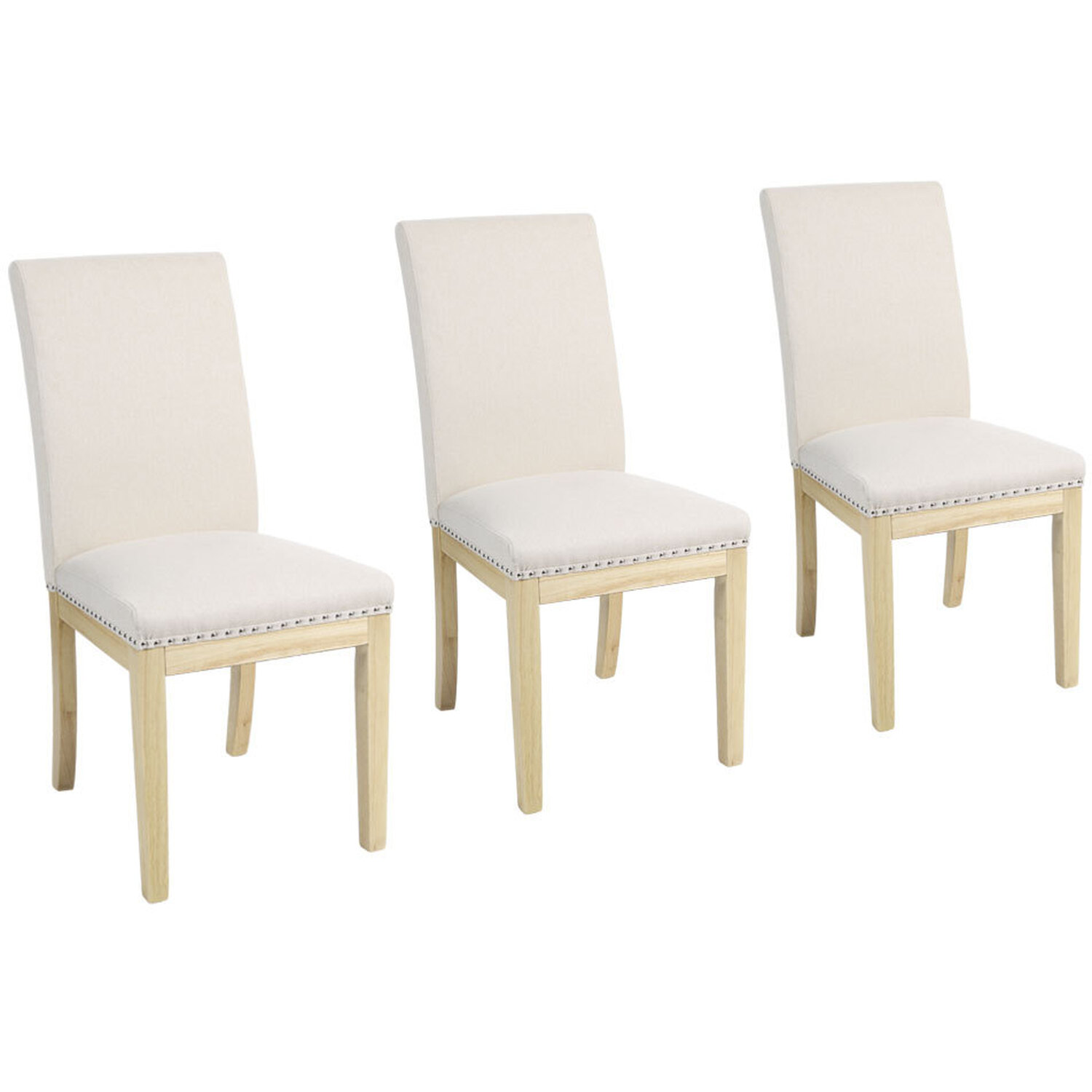 Modern Upholstered Dining Chairs Set Of 2 - Beige