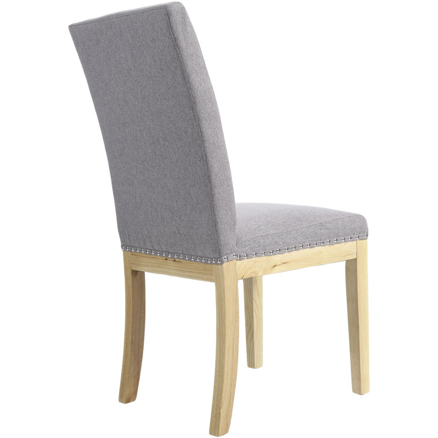 2 Pieces Modern Upholstered Linen Dining Chairs - Grey