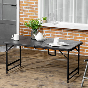 Outsunny Folding Height Adjustable Outdoor Dining Table for 4