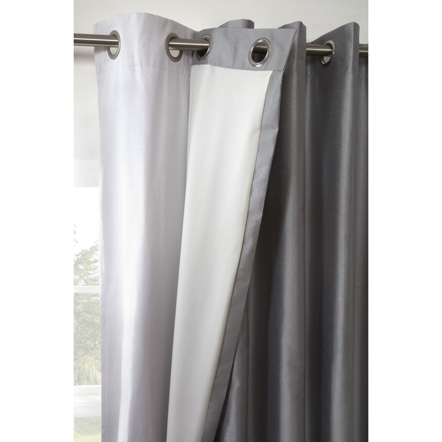 Light Sky Blue Linen Blackout Curtains - 80% Blockout With Eyelet Top For Easy Hanging 8 thumbnail image