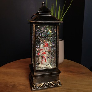 Light up SnowSwirl Snowman Christmas Lantern Decoration