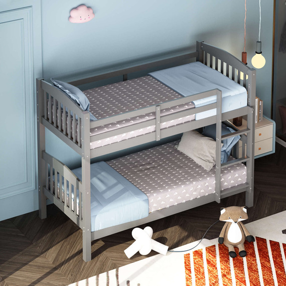 Home Source Hendon Childrens Wooden Single Bunk Bed 