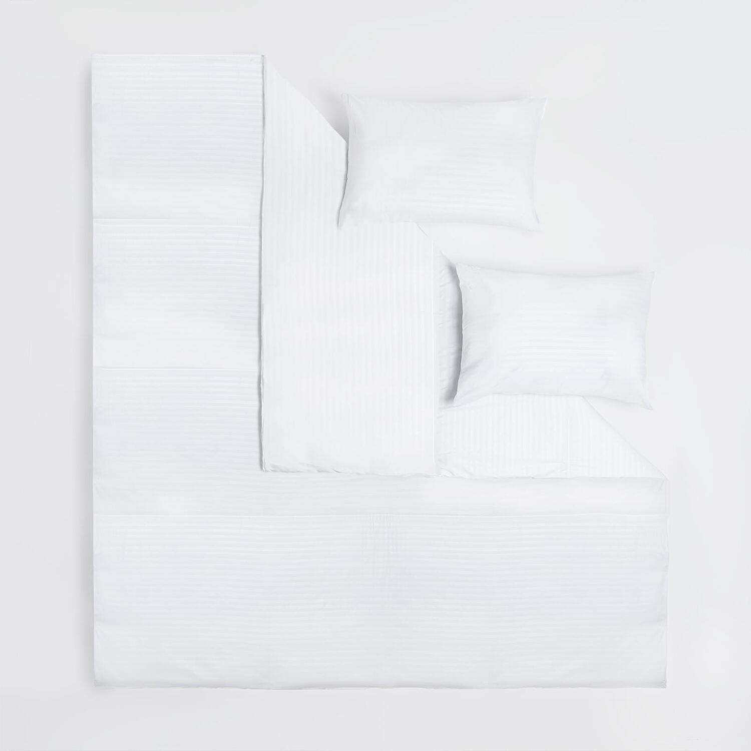 10 5 Tog Satin Stripe Duvet - White Single