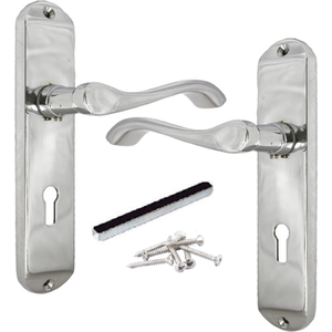 Cadenza Scroll Lock Door Handles on Backplate