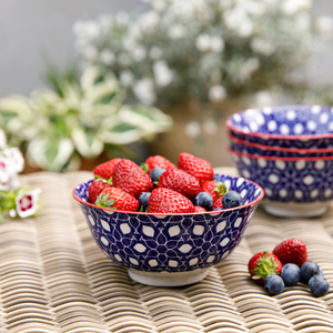 Floral Print 4-Piece Ceramic Bowl Set