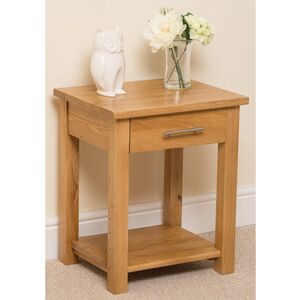 Oslo Solid Oak Lamp Table with 1 Drawer