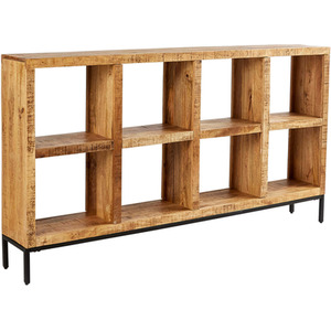 Natural / Wide Home Source Stockton Mango Wood 8 Shelf Bookcase shot 6078341