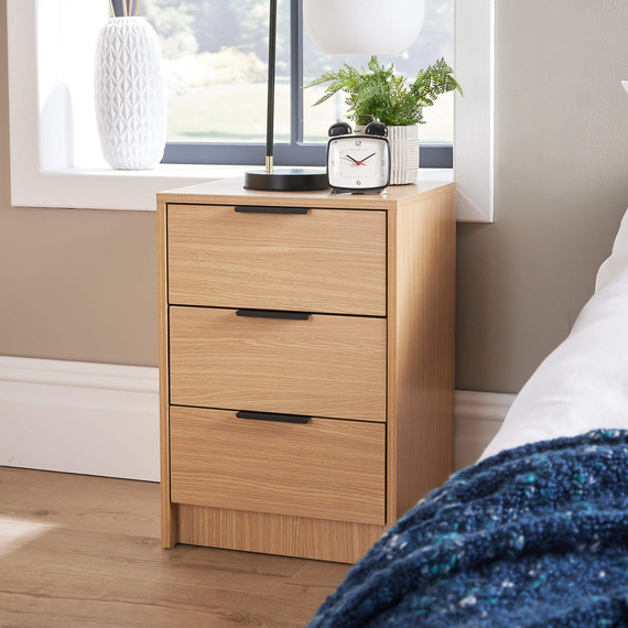 Home Source Phoenix 3 Drawer Bedside 