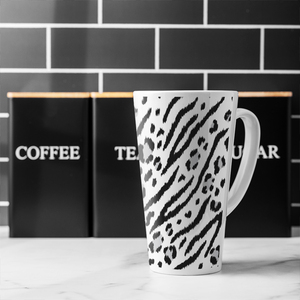 Zebra  Leopard Print Latte Mug