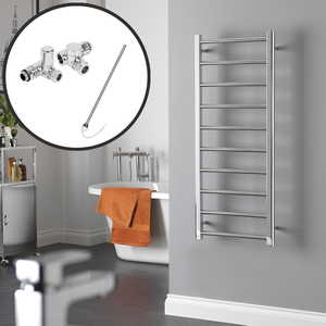 Alpine Dual Fuel Heated Towel Rail, Chrome