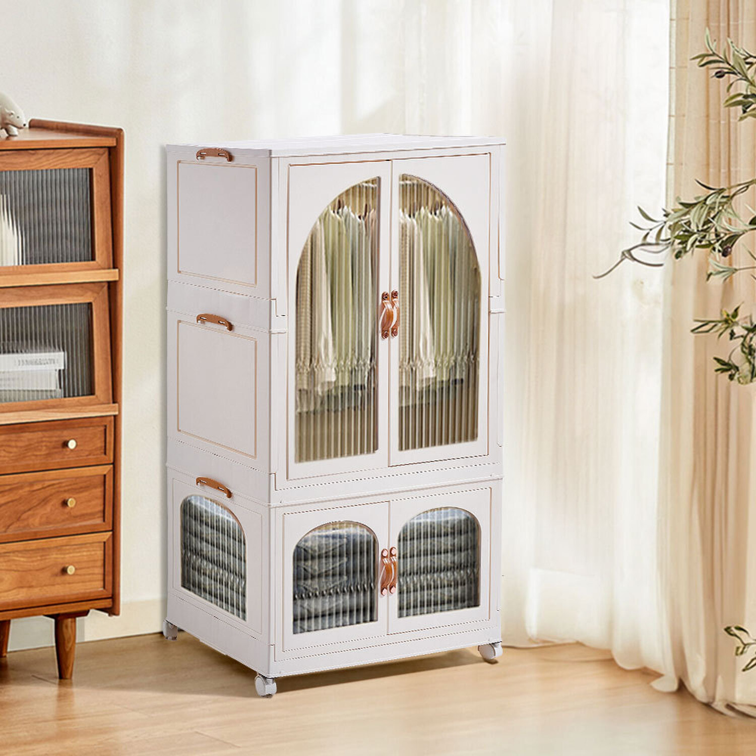 Foldable Wardrobe Storage Box Organizer For Kids - White 118 5cm