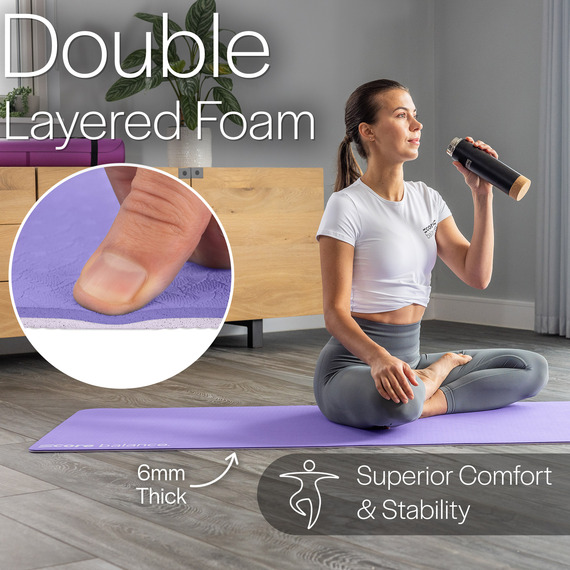 TPE Exercise Mat For Gymnastics and Pilates with Carry Strap
