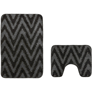 2pc Chevron Bath set Quick Dry Non Slip