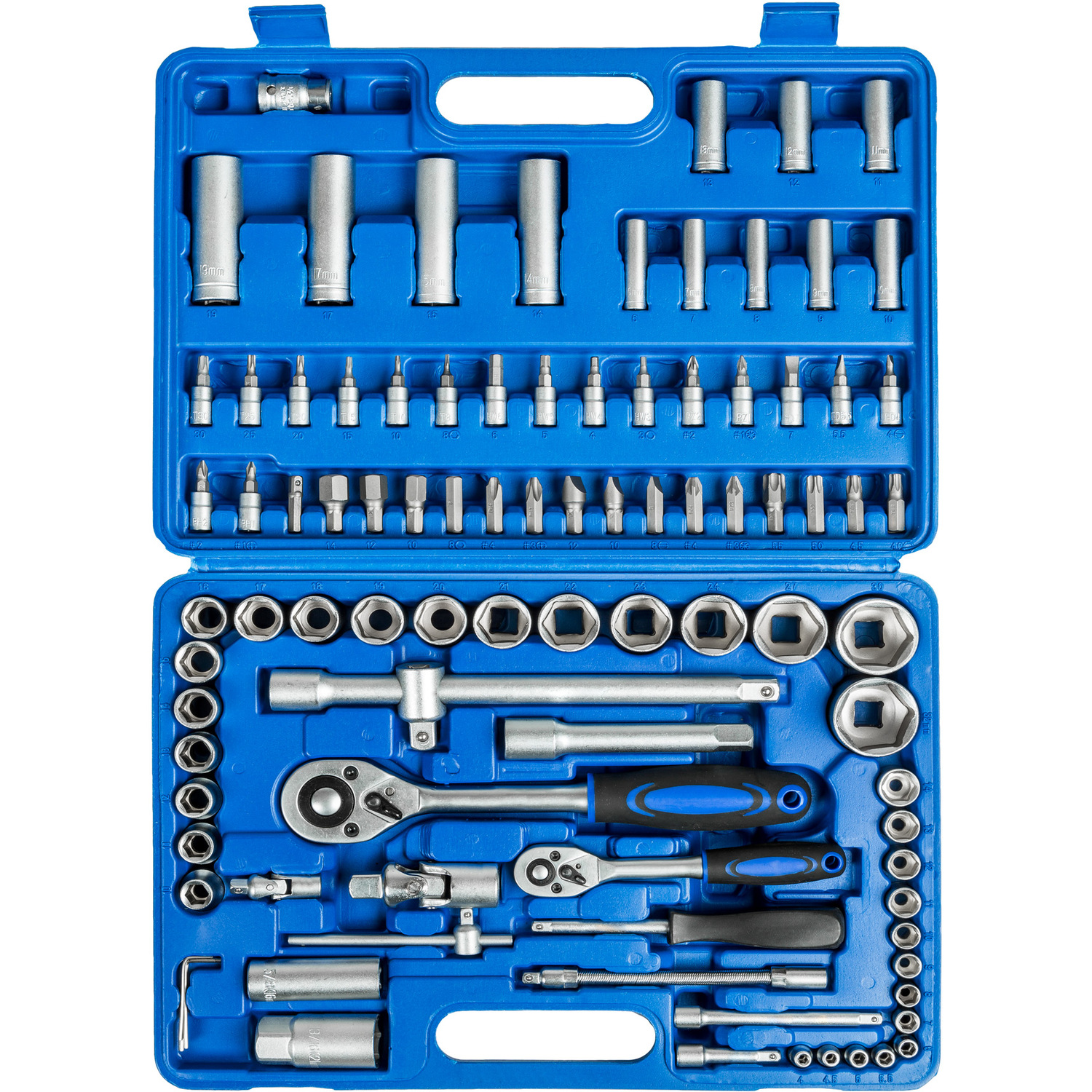 Tool Set Rachet Ratchet With Socket Set - 94-Piece, 14 And 12