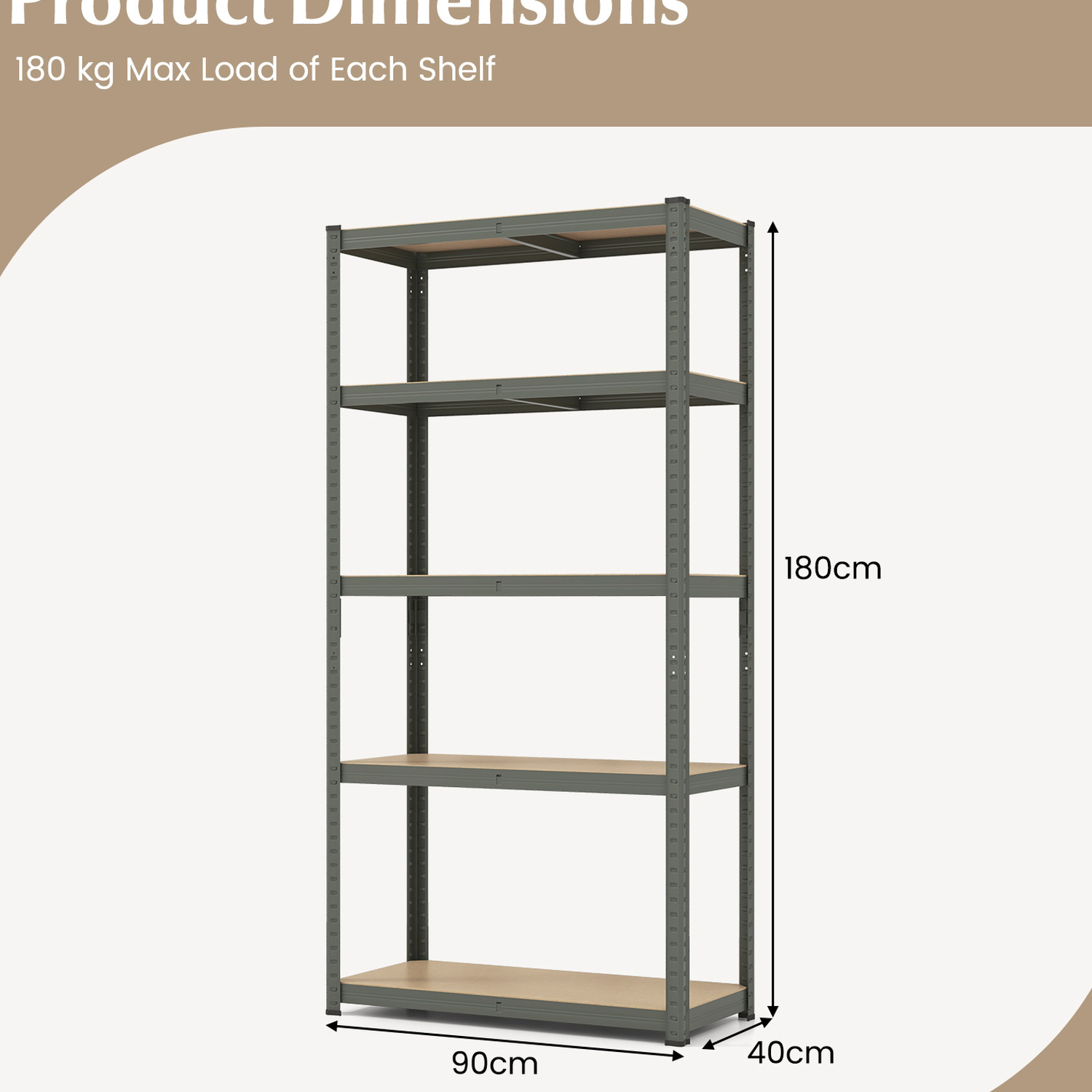 5-Tier Garage Storage Utility Shelves