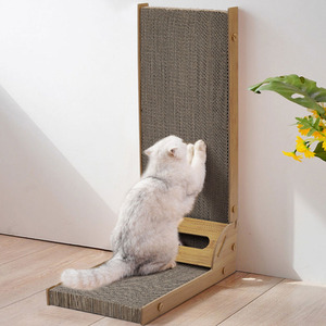 L-Shape Cat Scratching Board with Toy Ball