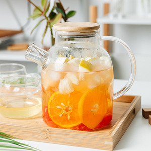 Heat-Resistant Glass Teapot with Bamboo Top