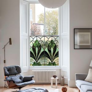 Alcamo Art Deco Stained Glass Privacy Window Film