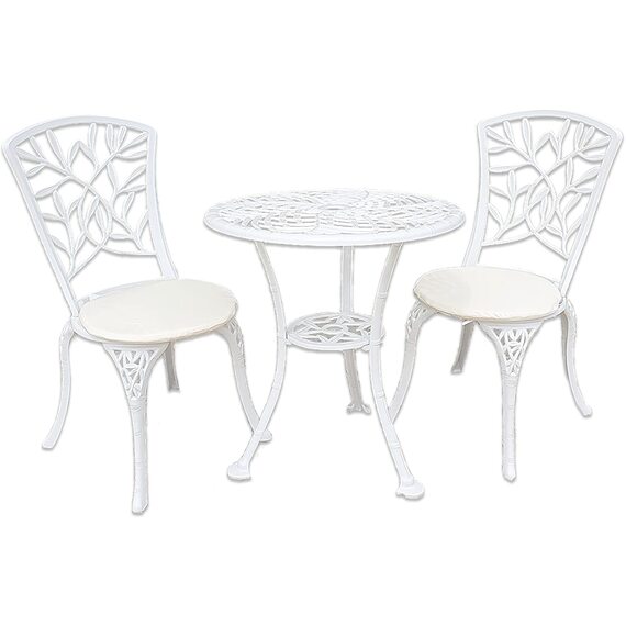 SHG Hembury Cast Aluminium Bistro Set With Cushions
