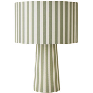 Thorley Stripe Fabric Table Lamp with Drum Shade