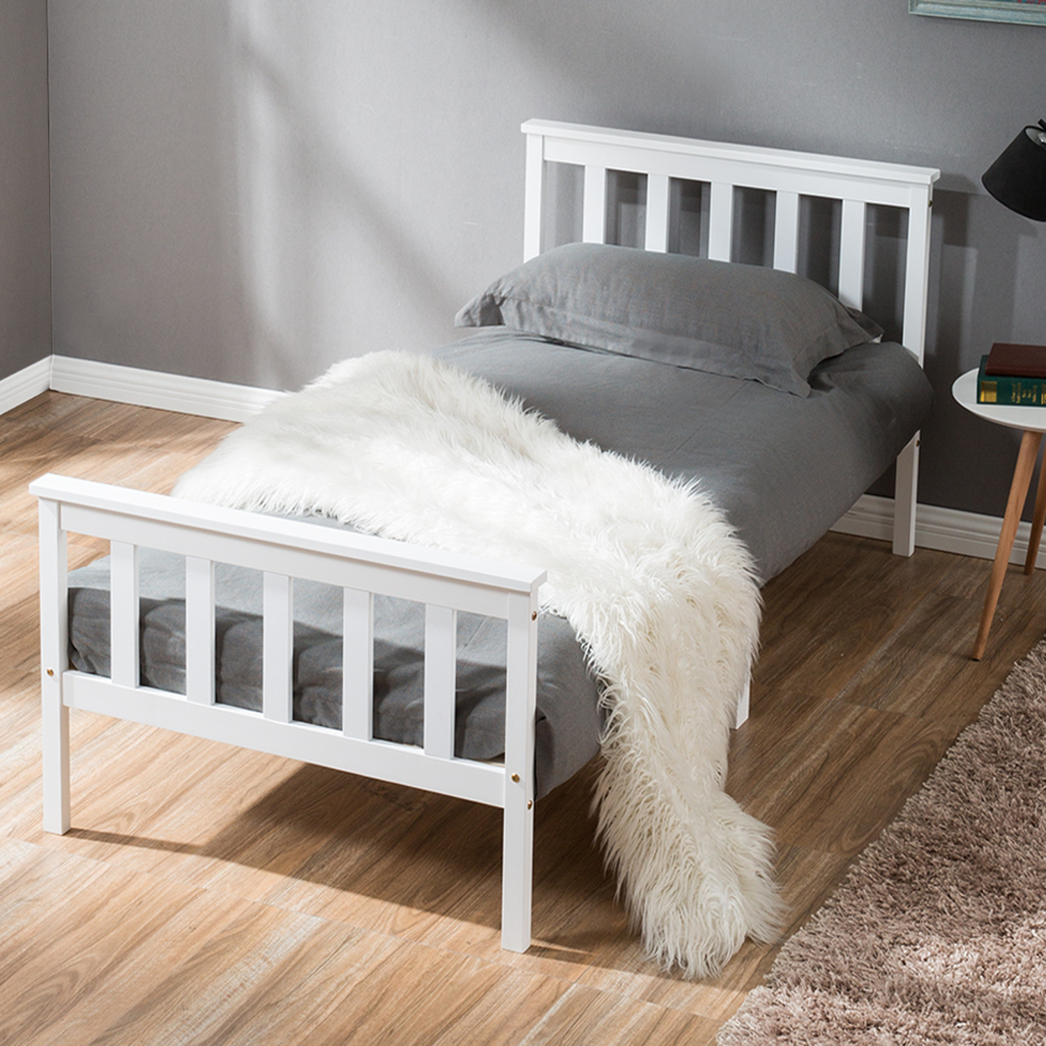 Andrea Classic Solid Pine Single Bed Frame - White