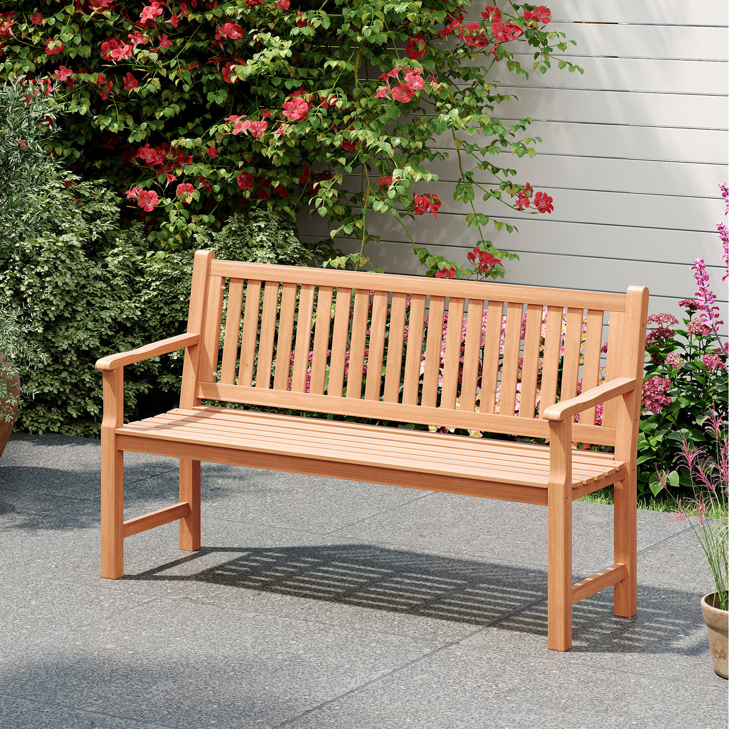 3-person Seating Garden Bench - Brown