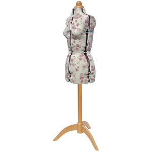 Rosebuds Adjustable Dressmakers Dummy (Wood Stand)