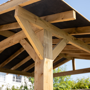 Wooden Gazebo - Treated Featheredge - Apex Design - With Overhang