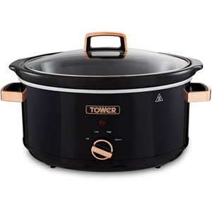 Rose Gold 6.5 Litre Slow Cooker Black and Rose Gold