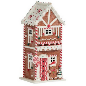 Battery Operated Christmas Gingerbread Candy House with LEDs