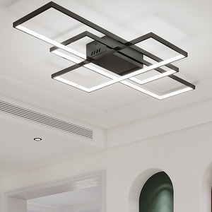 Neutral Geometric LED Semi Flush Ceiling Light