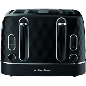 Diamond 4-Slice Textured Toaster Black