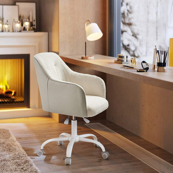 SONGMICS Modern Swivel Office Chair with Armrests