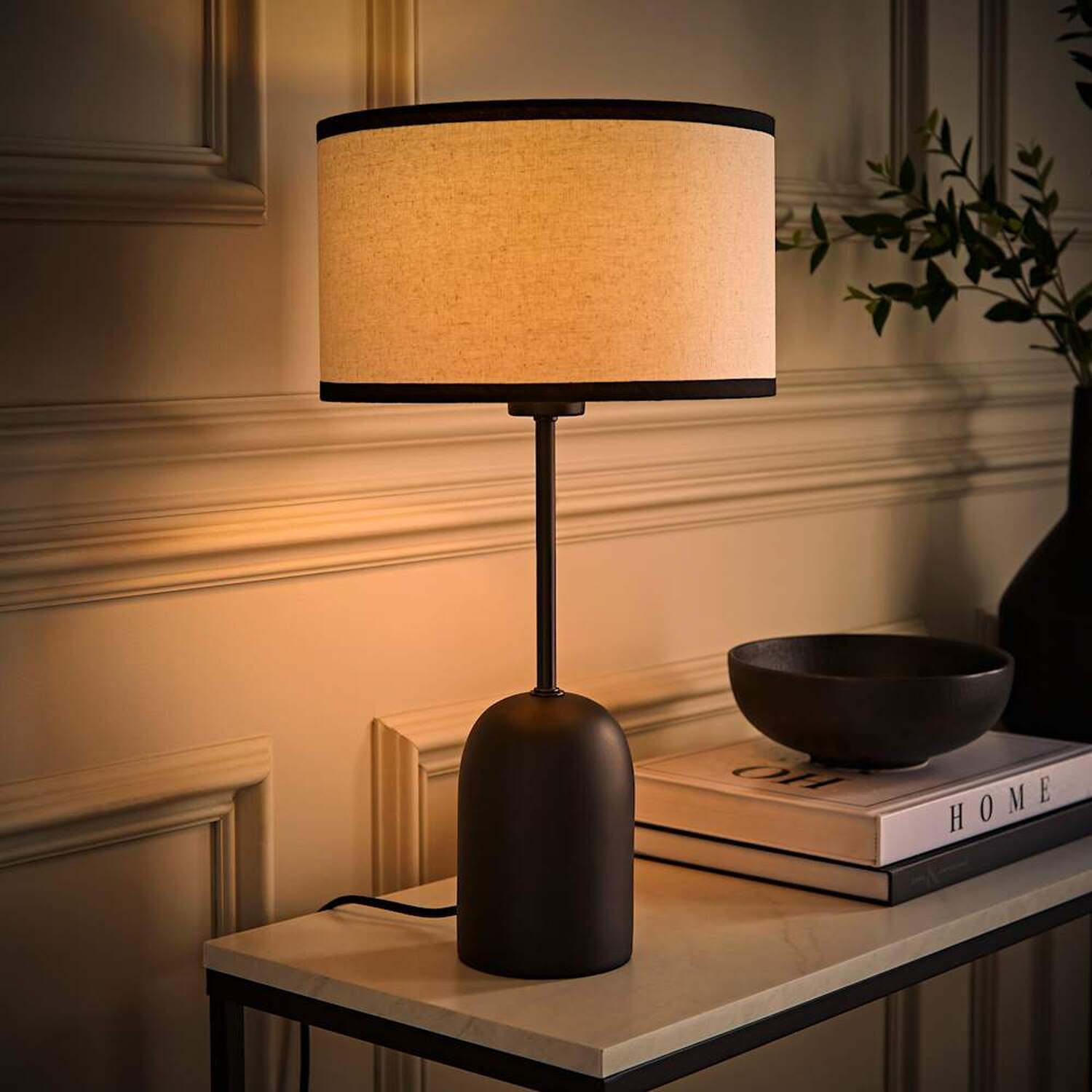 Image of Kaiden Dome Table Lamp with Linen&hellip;