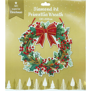 Diamond Art Poinsettia Wreath Kit