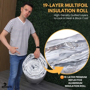 Aluminium Premium Multi-Layer Thermal Insulation Blanket Membrane 15sqm, Insulation Roll shot 10265125