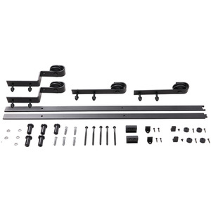 Livingandhome Single Track Bypass Barn Door Sliding Hardware Kit