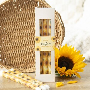 Sunflower Delight Taper Candle Set Of 3