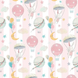 Up and Up and Away Wallpaper in Soft Pastels